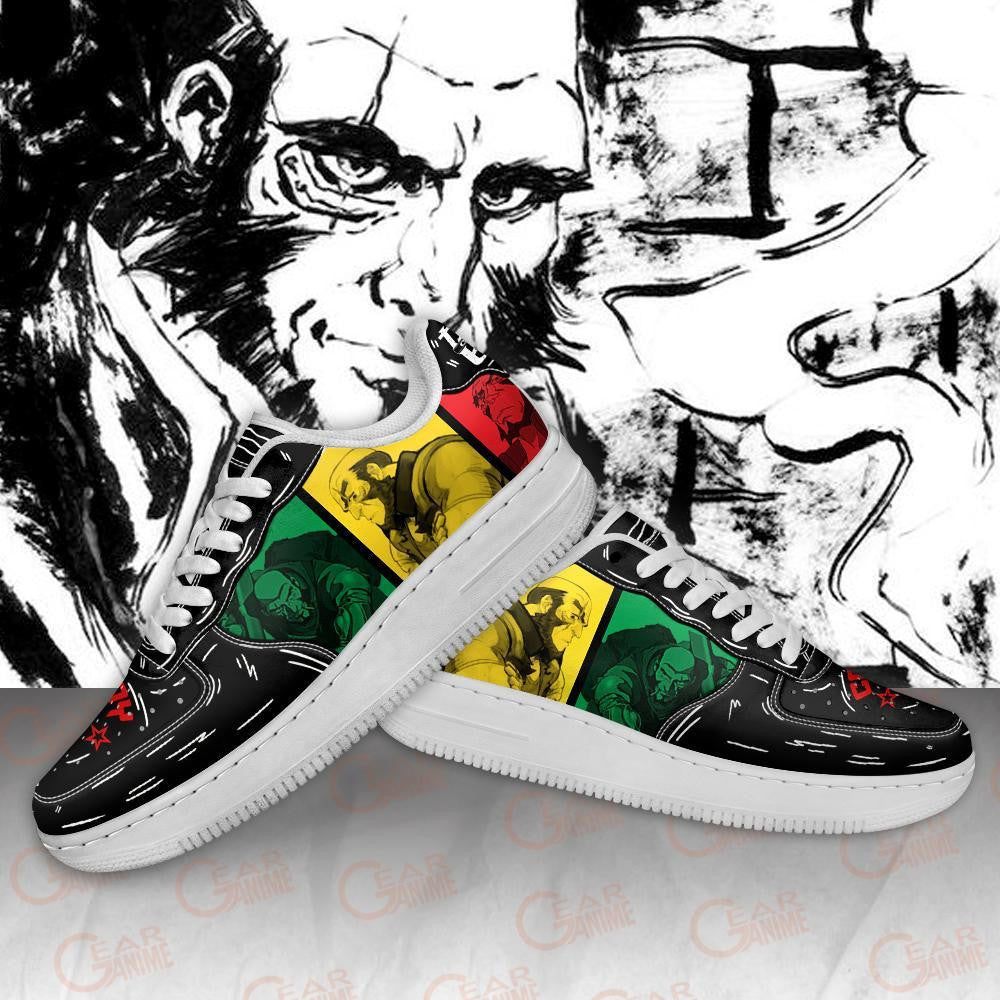 Baskets Anime Jet Black en Cuir Chaussures Basses Unisexes Anime Manga