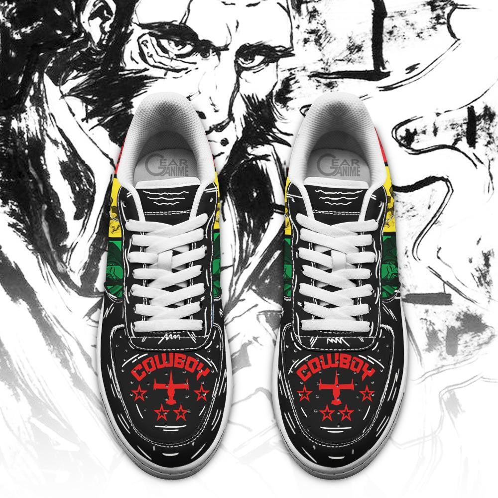 Baskets Anime Jet Black en Cuir Chaussures Basses Unisexes Anime Manga