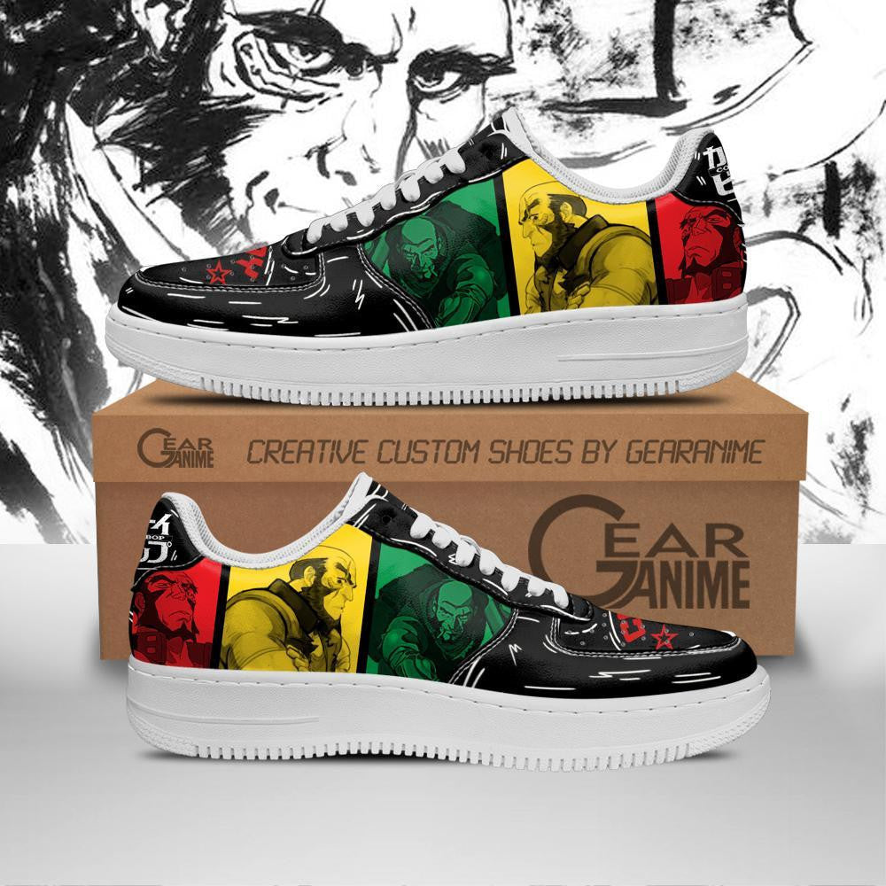 Baskets Anime Jet Black en Cuir Chaussures Basses Unisexes Anime Manga