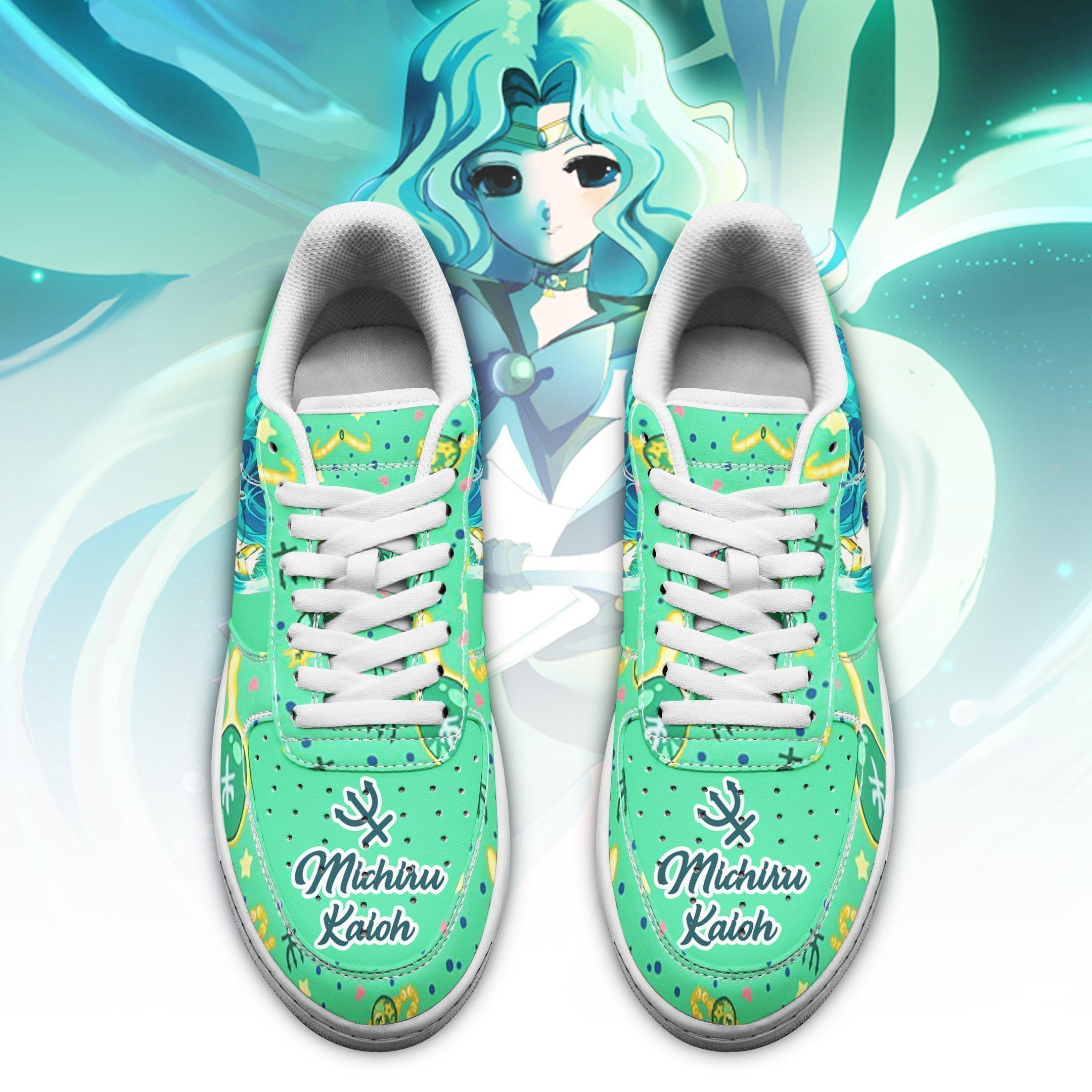 Baskets Anime Sailor Neptune en Cuir Chaussures Basses Unisexes Anime Manga