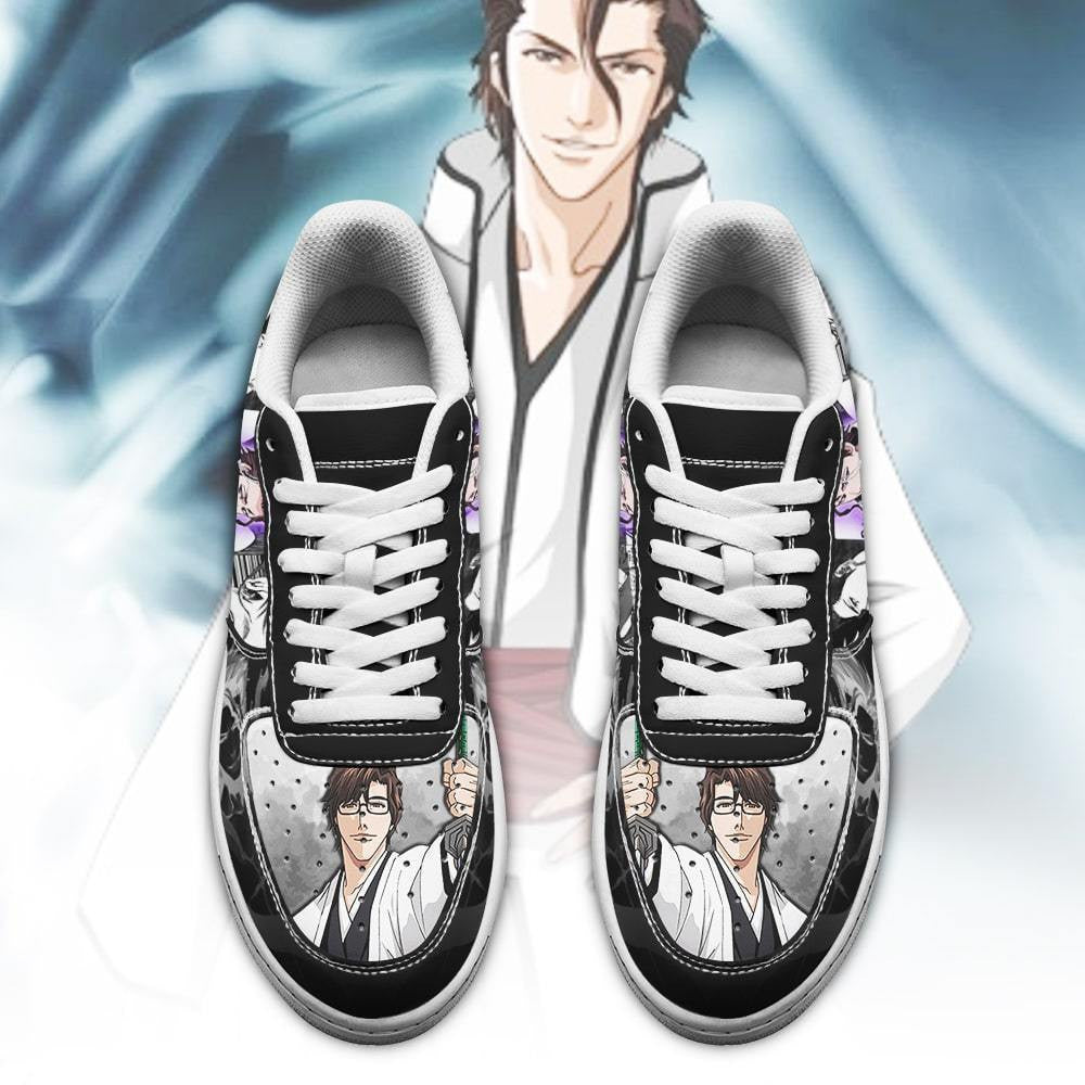 Baskets Anime Sosuke Aizen en Cuir Chaussures Basses Unisexes Anime Manga