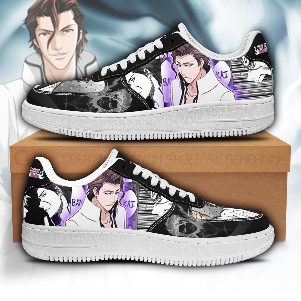 Baskets Anime Sosuke Aizen en Cuir Chaussures Basses Unisexes Anime Manga