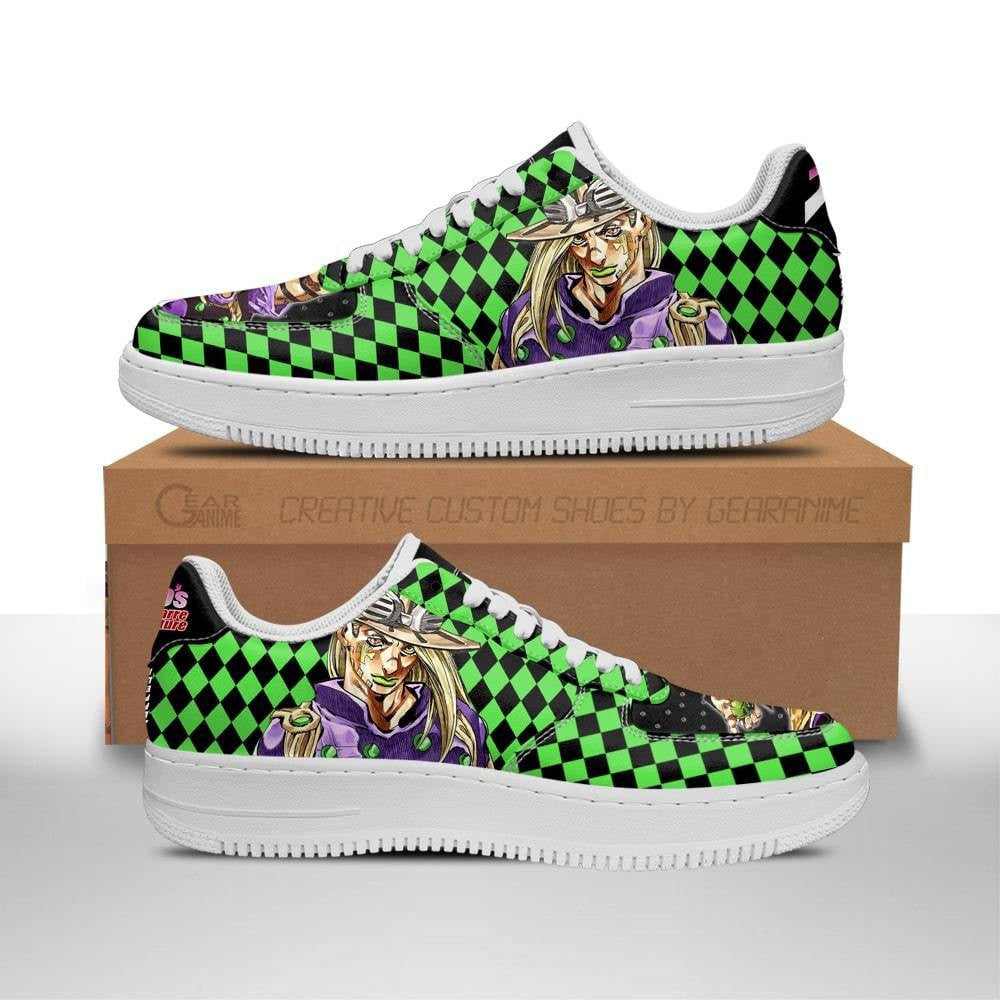 Baskets Anime Gyro Zeppeli en Cuir Chaussures Basses Unisexes Anime Manga