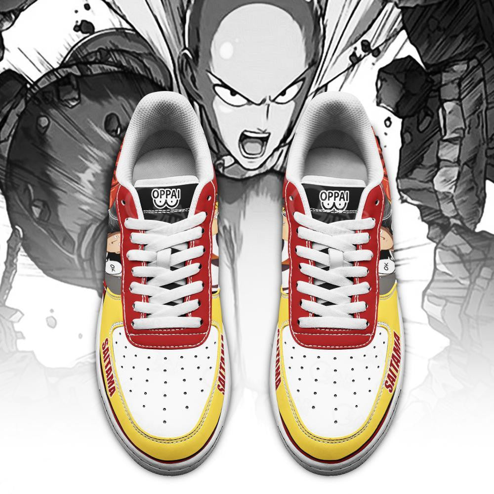 Baskets Anime Saitama en Cuir Chaussures Basses Unisexes Anime Manga