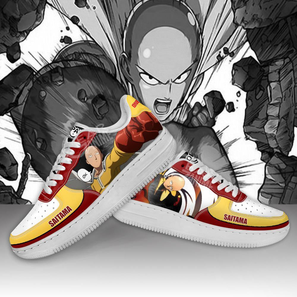 Baskets Anime Saitama en Cuir Chaussures Basses Unisexes Anime Manga