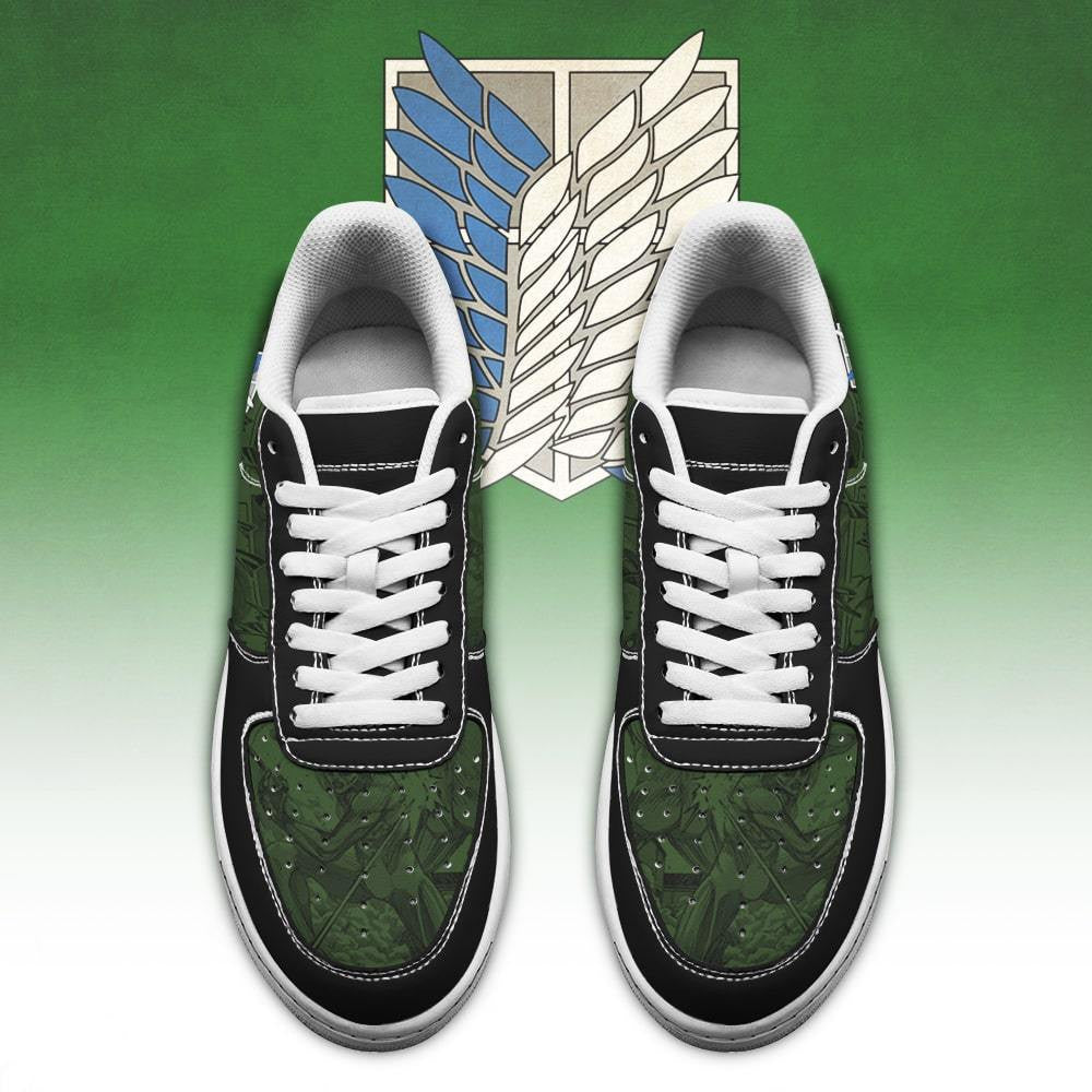 Baskets Anime AOT Scout Regiment Slogan en Cuir Chaussures Basses Unisexes Anime Manga
