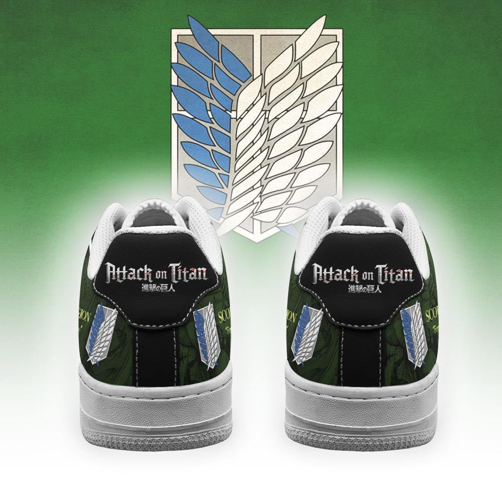Baskets Anime AOT Scout Regiment Slogan en Cuir Chaussures Basses Unisexes Anime Manga