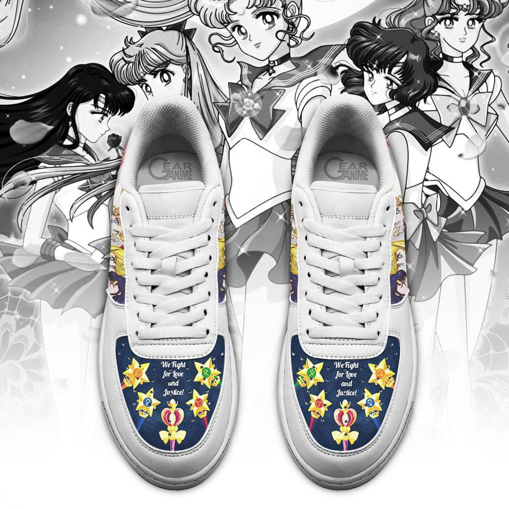 Baskets Anime Sailor Moon Team en Cuir Chaussures Basses Unisexes Anime Manga