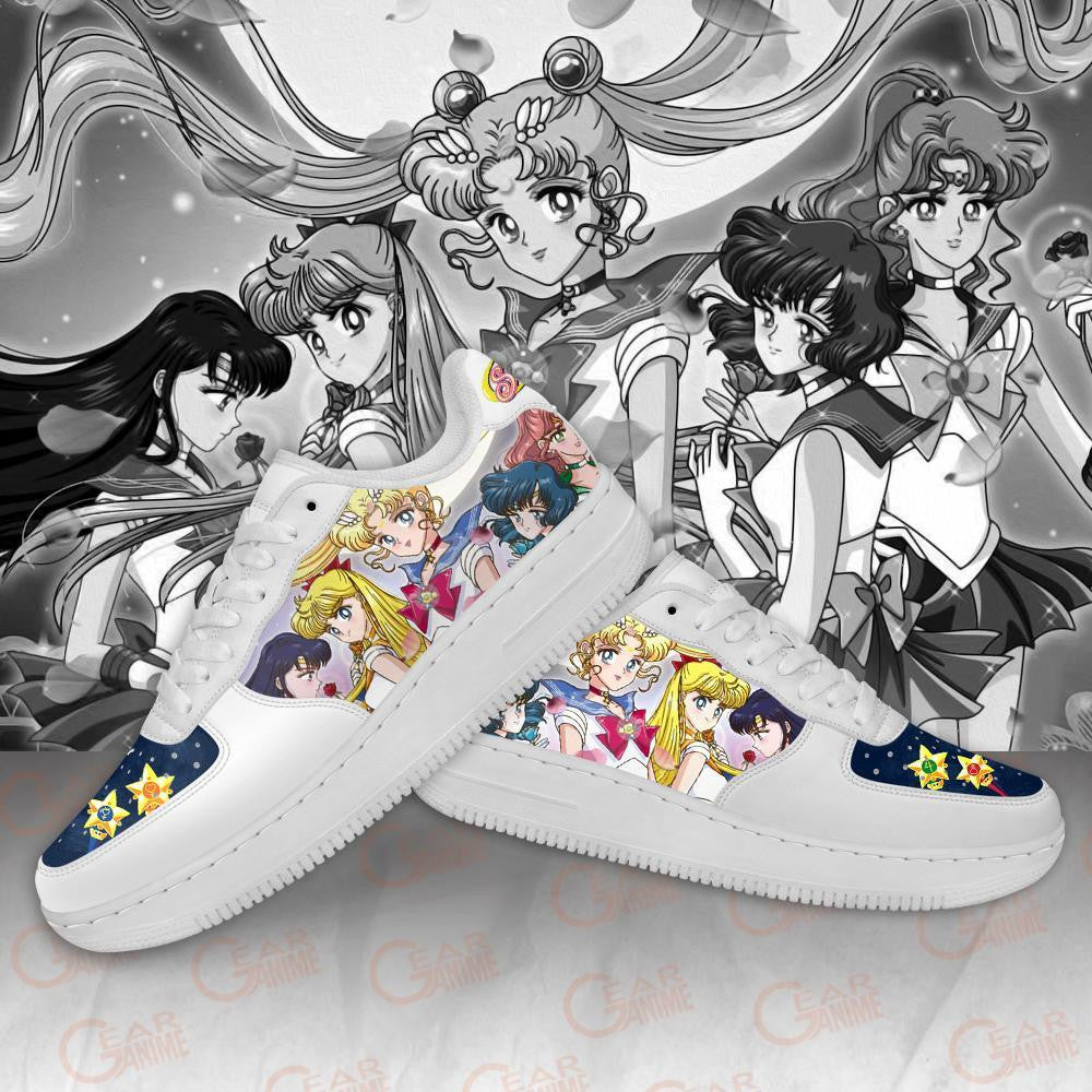 Baskets Anime Sailor Moon Team en Cuir Chaussures Basses Unisexes Anime Manga