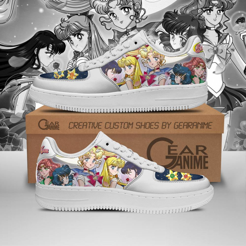 Baskets Anime Sailor Moon Team en Cuir Chaussures Basses Unisexes Anime Manga