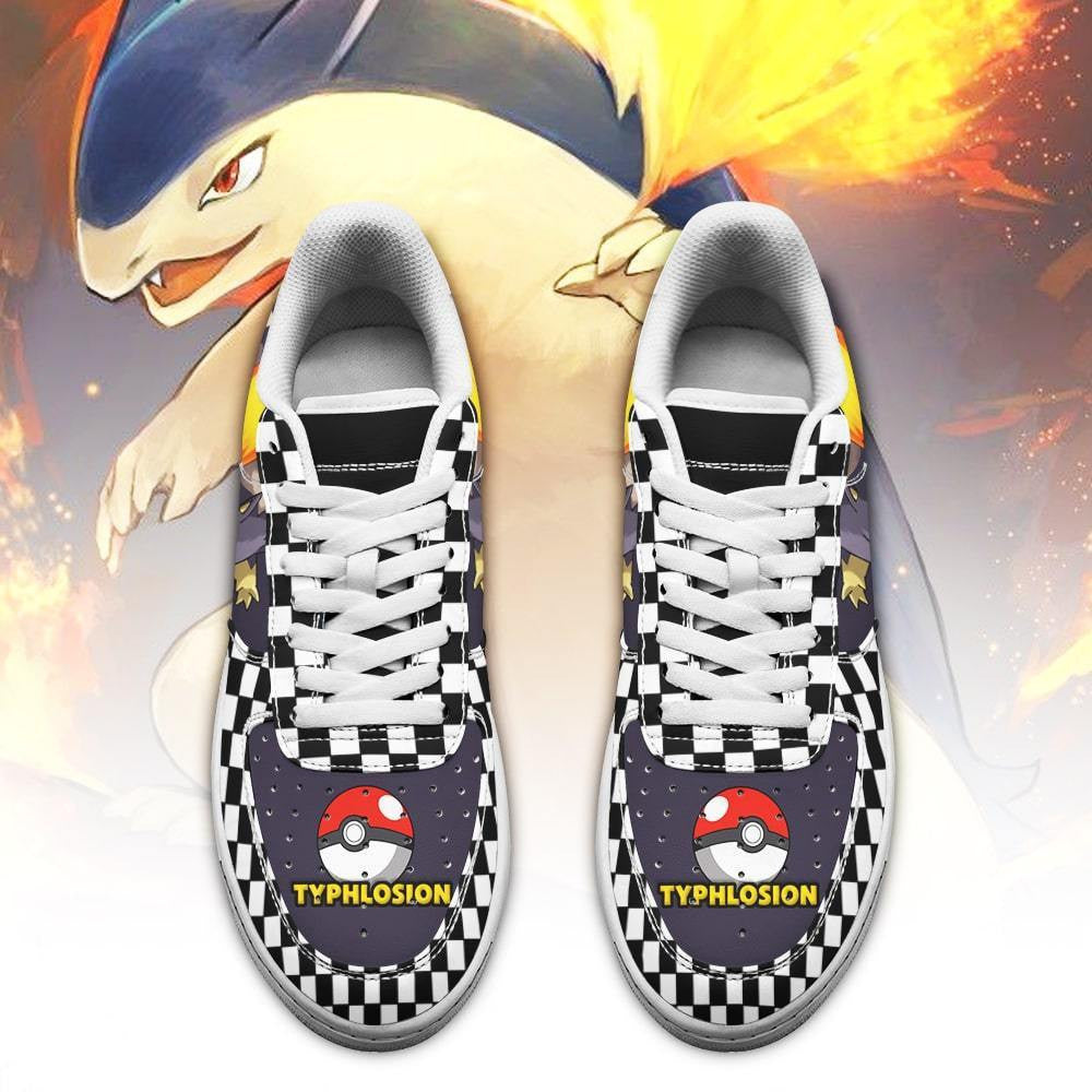 Baskets Anime Poke Typhlosion en Cuir Chaussures Basses Unisexes Anime Manga