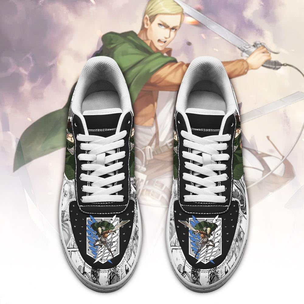Baskets Anime AOT Scout Erwin en Cuir Chaussures Basses Unisexes Anime Manga