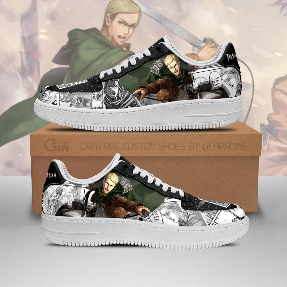 Baskets Anime AOT Scout Erwin en Cuir Chaussures Basses Unisexes Anime Manga