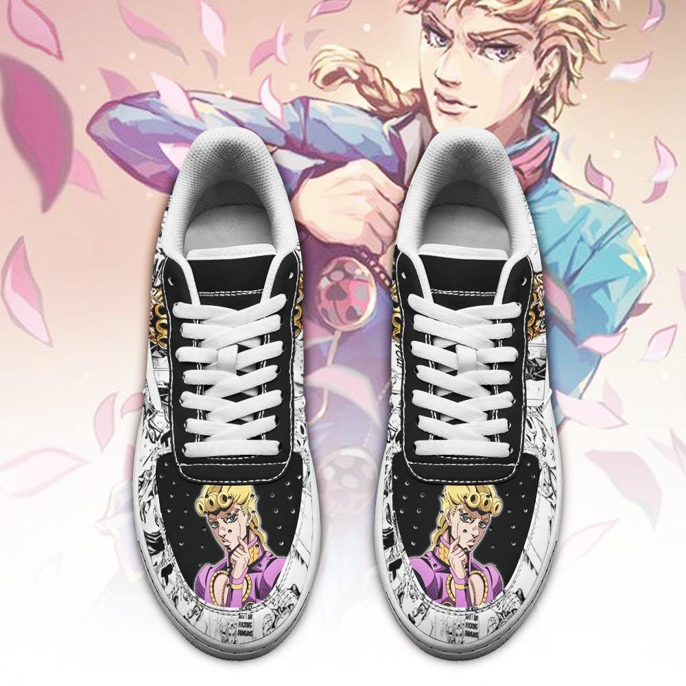 Baskets Anime Giorno Giovanna en Cuir Chaussures Basses Unisexes Anime Manga