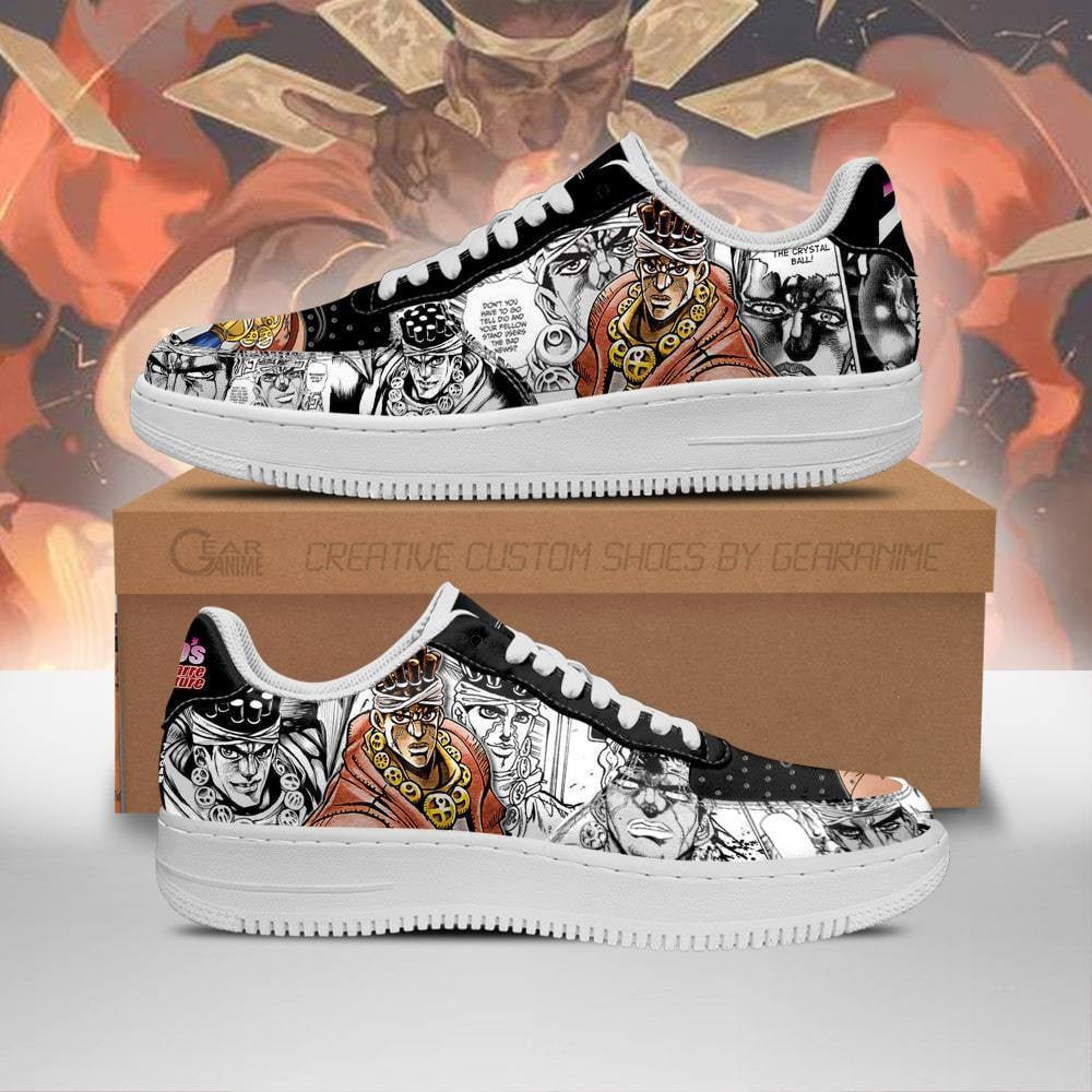 Baskets Anime Muhammad Avdol en Cuir Chaussures Basses Unisexes Anime Manga