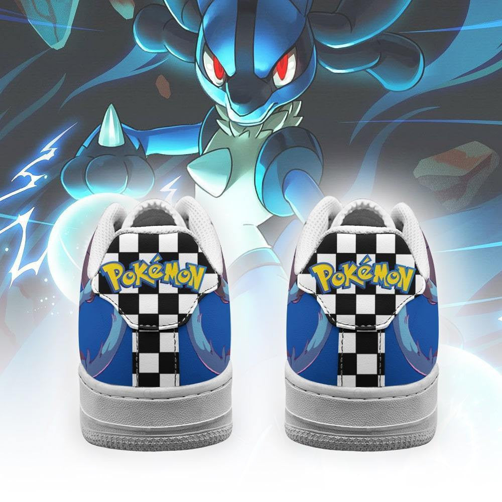 Baskets Anime Poke Lucario en Cuir Chaussures Basses Unisexes Anime Manga