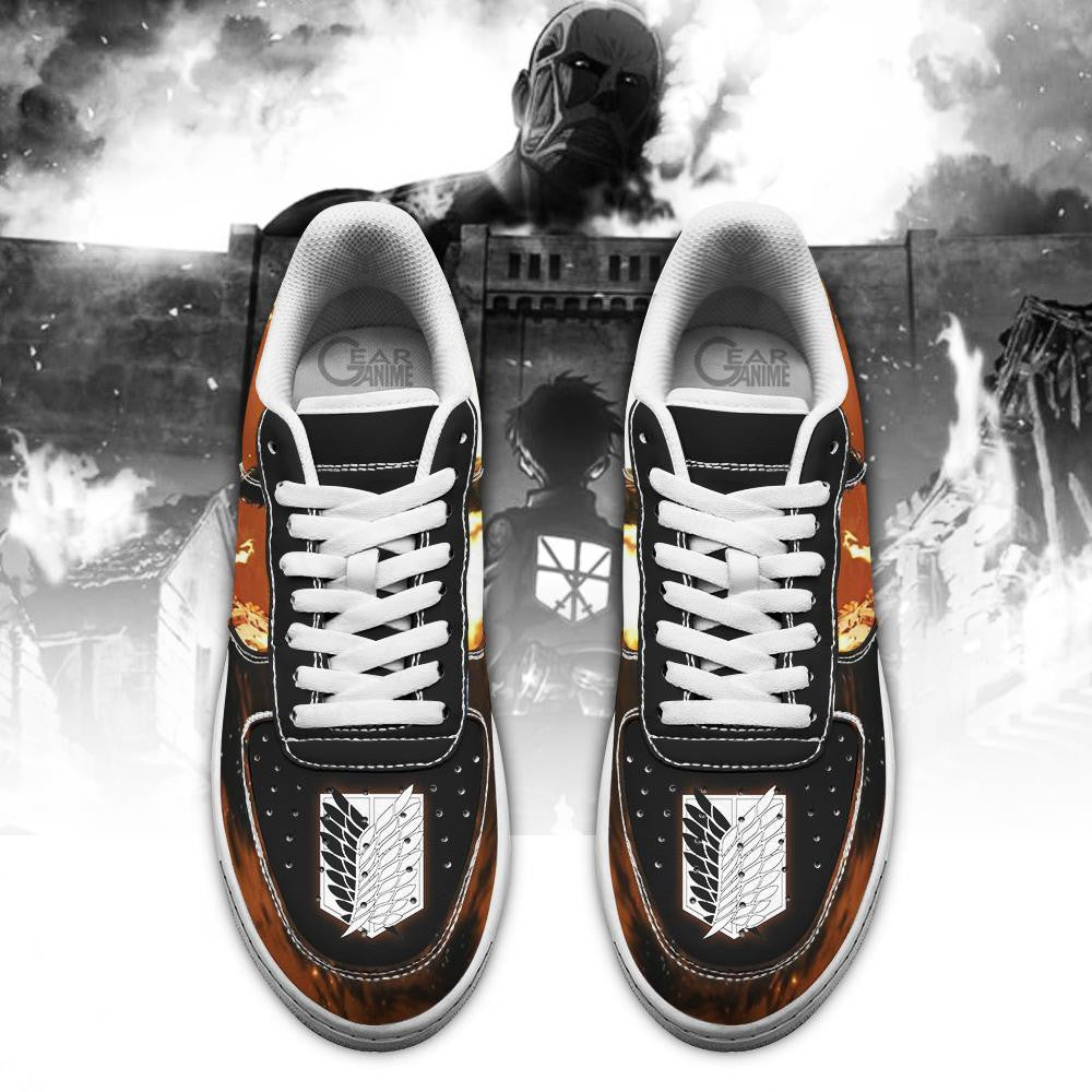 Baskets Anime Eren and Colossal Titan en Cuir Chaussures Basses Unisexes Attack on Titan