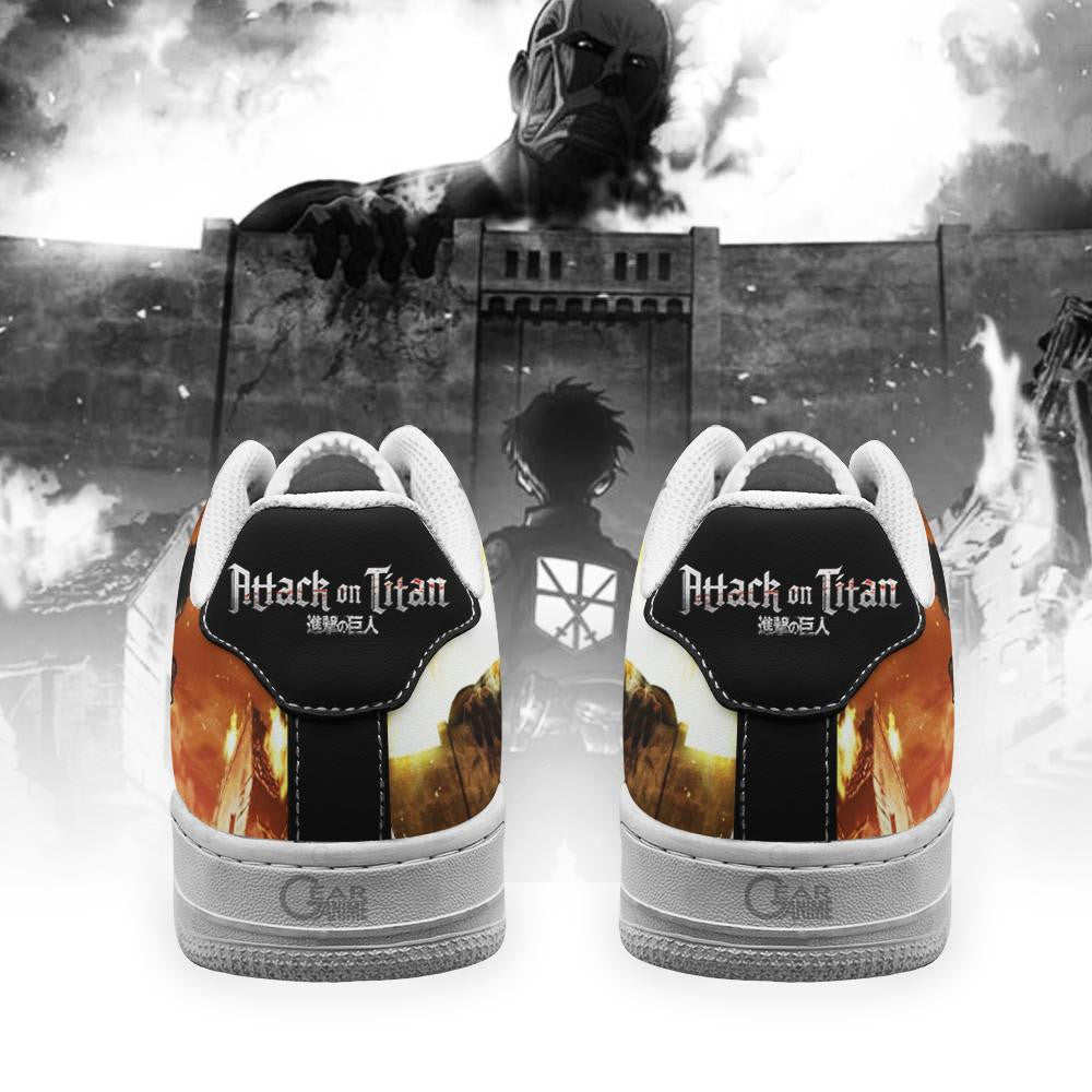 Baskets Anime Eren and Colossal Titan en Cuir Chaussures Basses Unisexes Attack on Titan