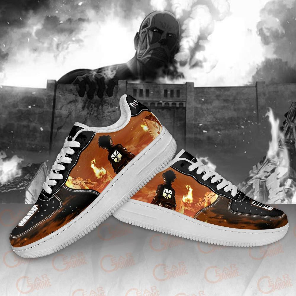Baskets Anime Eren and Colossal Titan en Cuir Chaussures Basses Unisexes Attack on Titan