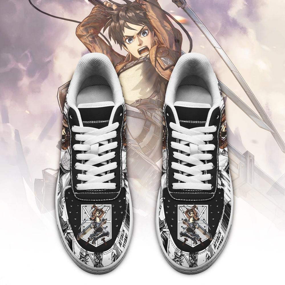 Baskets Anime AOT Eren en Cuir Chaussures Basses Unisexes Attack on Titan