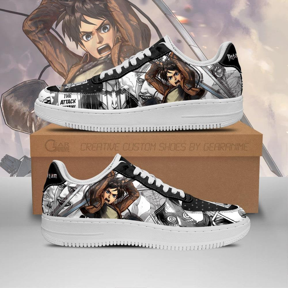 Baskets Anime AOT Eren en Cuir Chaussures Basses Unisexes Attack on Titan