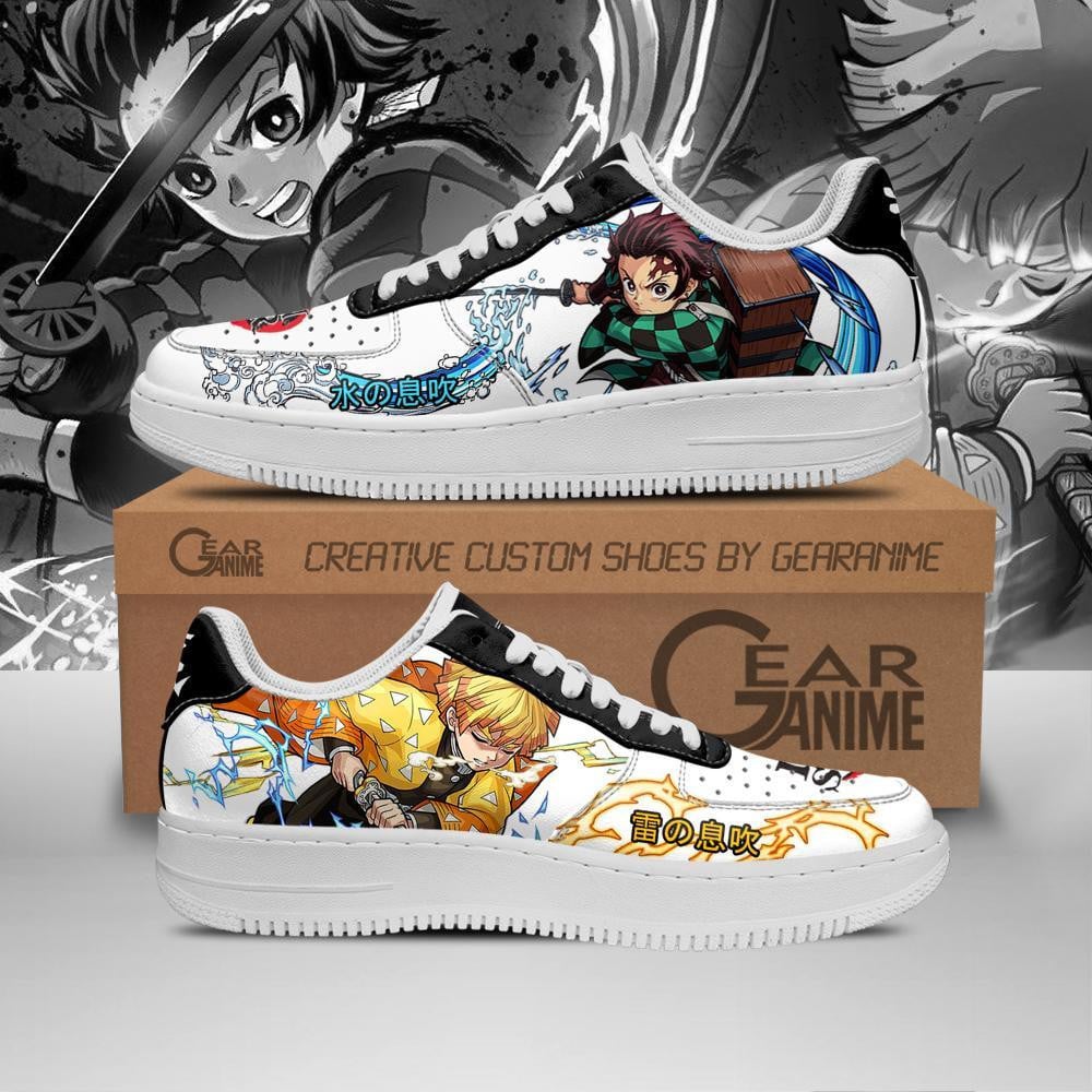 Baskets Anime Tanjiro And Zenitsu en Cuir Chaussures Basses Unisexes Demon Slayer