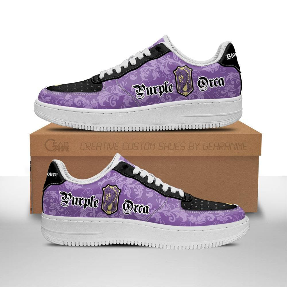 Baskets Anime Magic Knights Squad Purple Orca en Cuir Chaussures Basses Unisexes Anime Manga