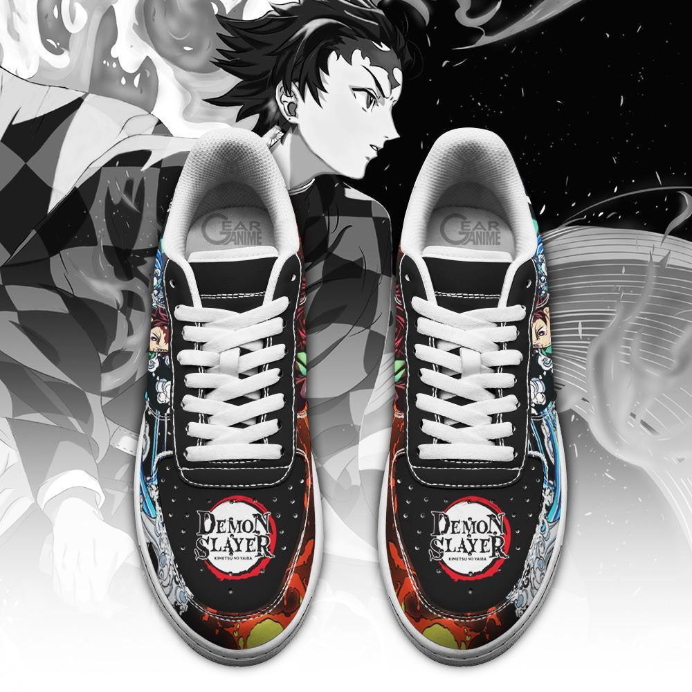 Baskets Anime Tanjiro Water and Sun en Cuir Chaussures Basses Unisexes Demon Slayer