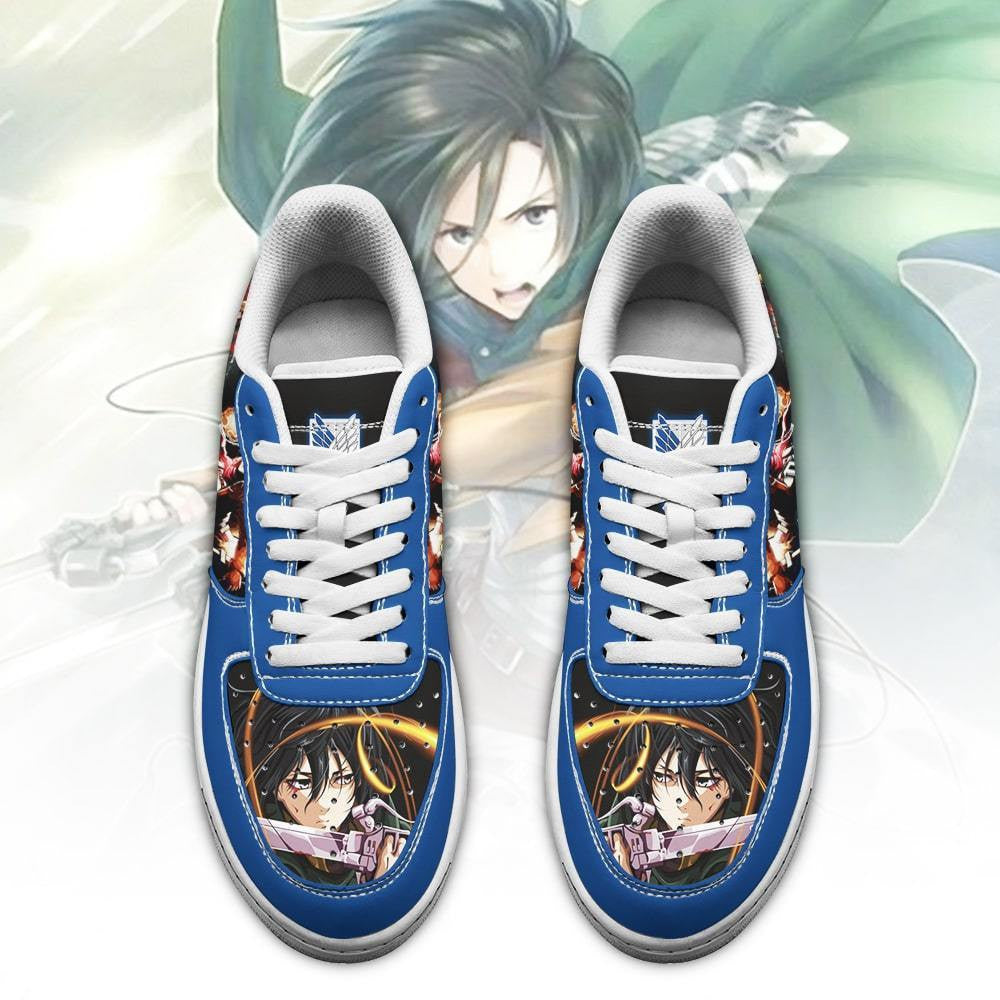 Baskets Anime Mikasa Ackerman Shingeki en Cuir Chaussures Basses Unisexes Attack on Titan
