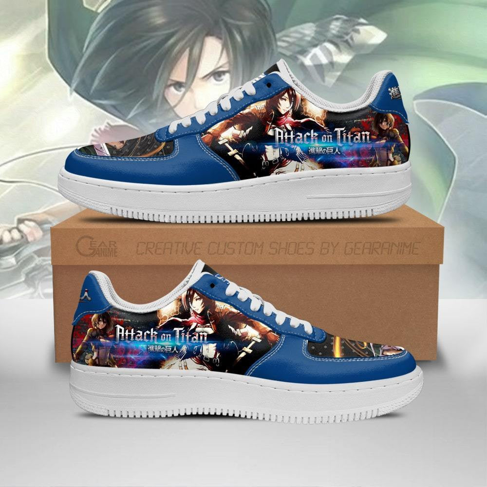 Baskets Anime Mikasa Ackerman Shingeki en Cuir Chaussures Basses Unisexes Attack on Titan