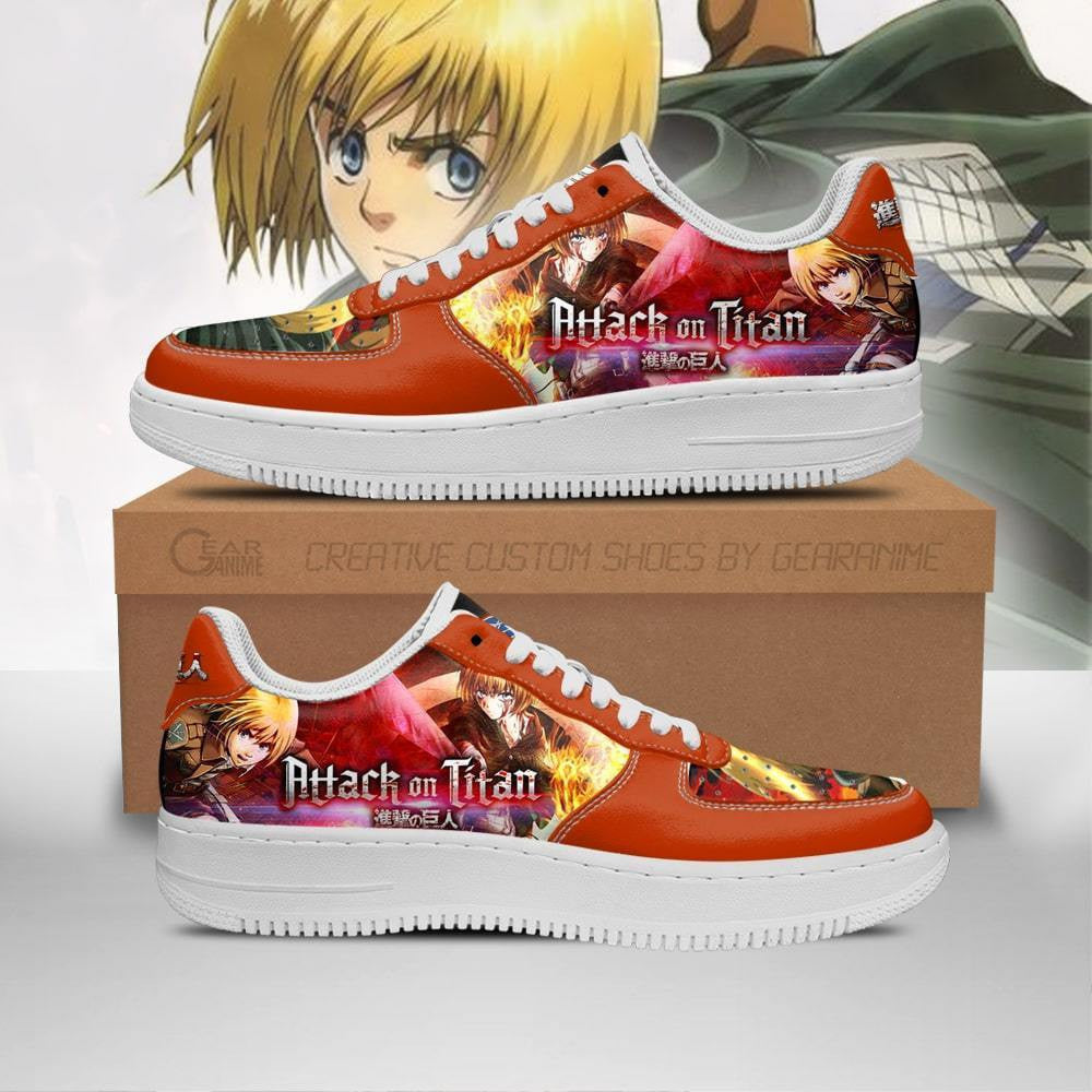 Baskets Anime Armin Arlert en Cuir Chaussures Basses Unisexes Anime Manga