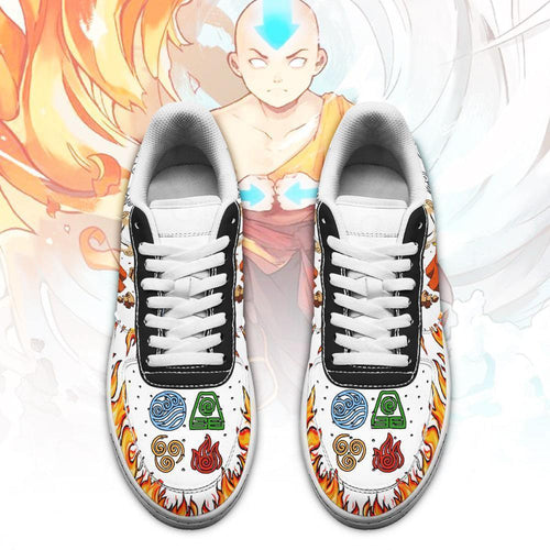 Baskets Anime Aang en Cuir Chaussures Basses Unisexes Anime Manga