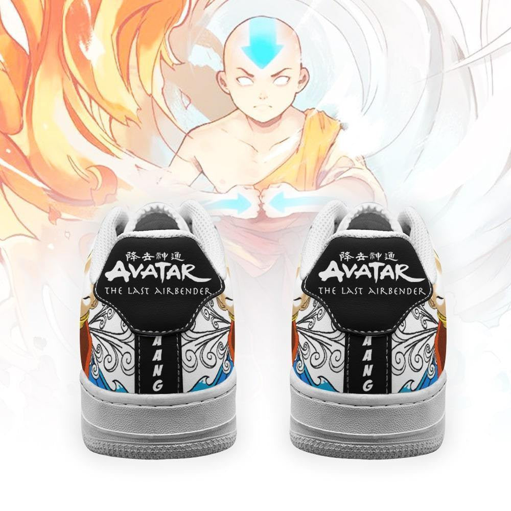 Baskets Anime Aang en Cuir Chaussures Basses Unisexes Anime Manga