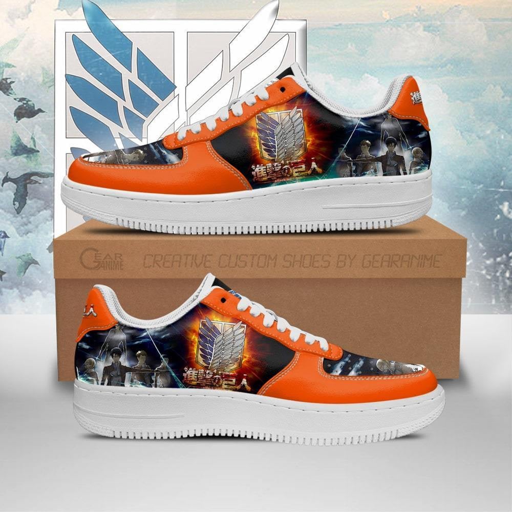 Baskets Anime Shingeki en Cuir Chaussures Basses Unisexes Anime Manga