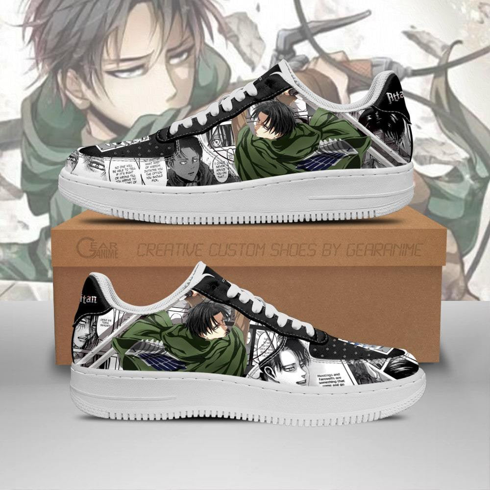 Baskets Anime Levi Ackerman en Cuir Chaussures Basses Unisexes Anime Manga