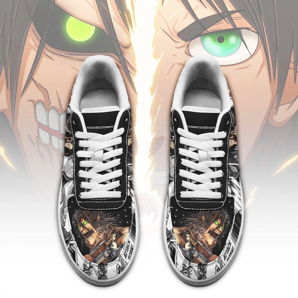 Baskets Anime AOT Titan Eren en Cuir Chaussures Basses Unisexes Attack on Titan