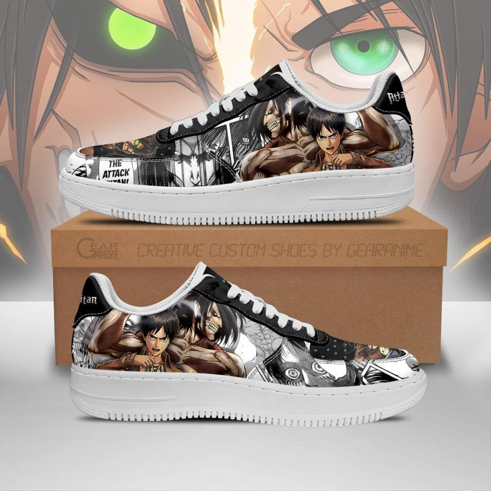Baskets Anime AOT Titan Eren en Cuir Chaussures Basses Unisexes Attack on Titan