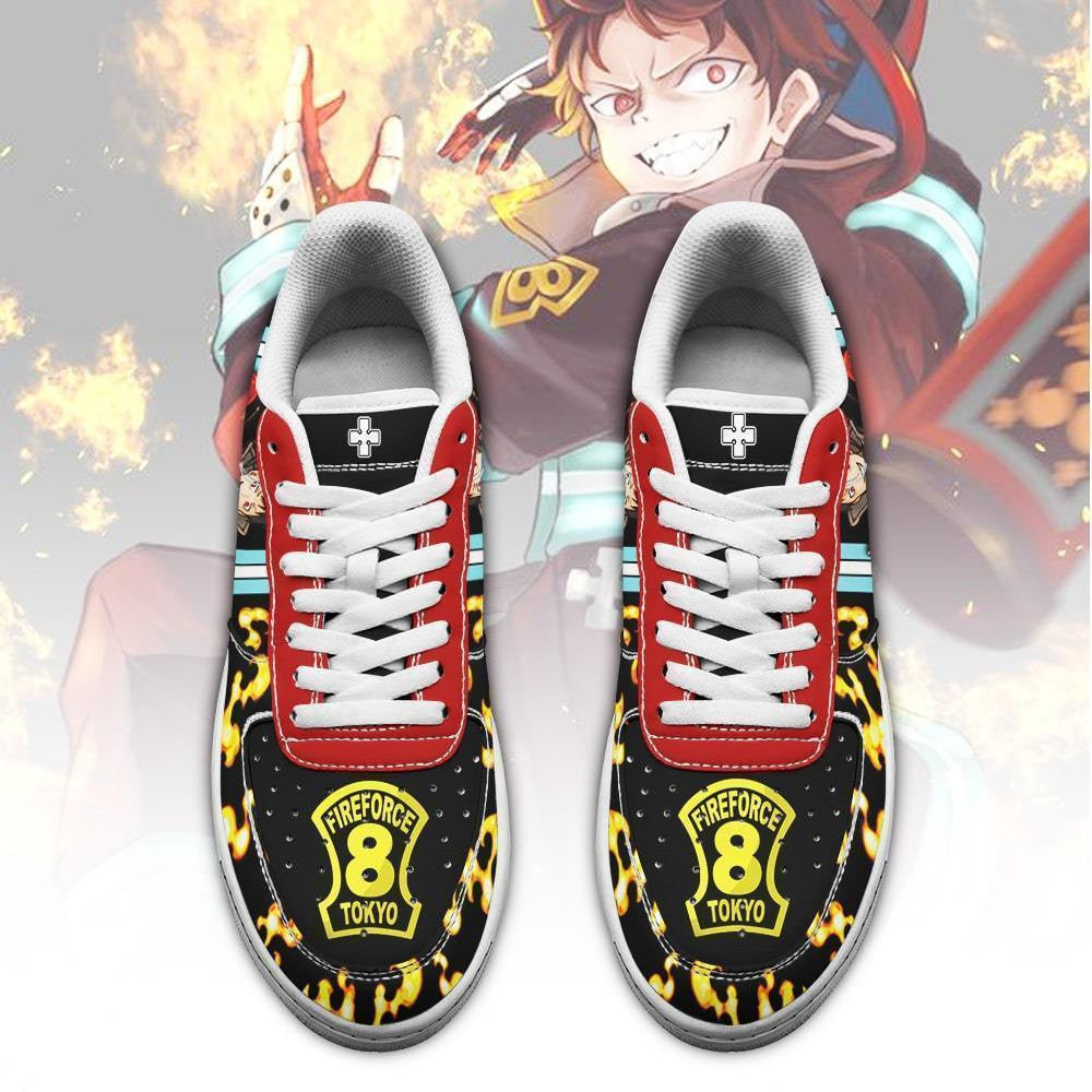 Baskets Anime Shinra Kusakabe en Cuir Chaussures Basses Unisexes Anime Manga
