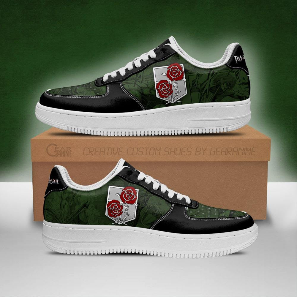 Baskets Anime AOT Garrison Regiment en Cuir Chaussures Basses Unisexes Anime Manga