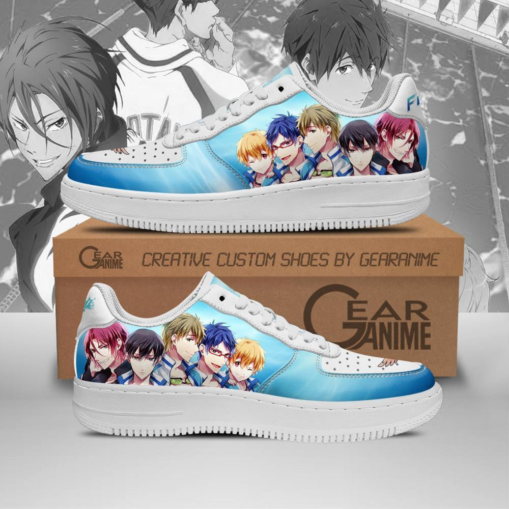 Baskets Anime Free Iwatobi Swim Club en Cuir Chaussures Basses Unisexes Anime Manga