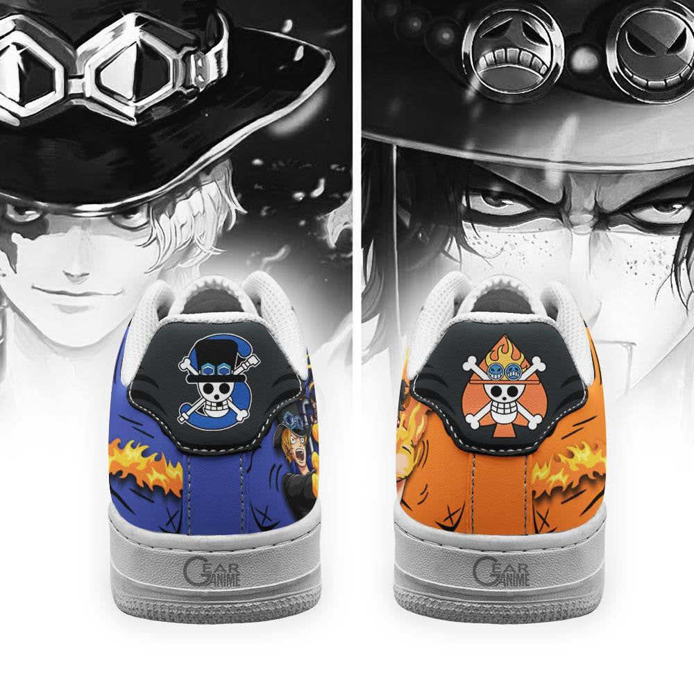 Baskets Anime Portgas Ace and Sabo en Cuir Chaussures Basses Unisexes Anime Manga