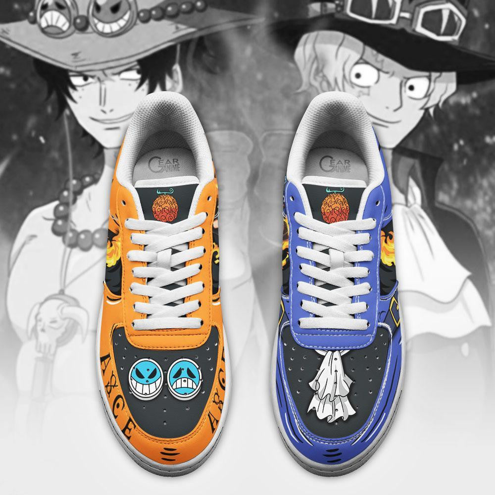 Baskets Anime Portgas Ace and Sabo en Cuir Chaussures Basses Unisexes Anime Manga