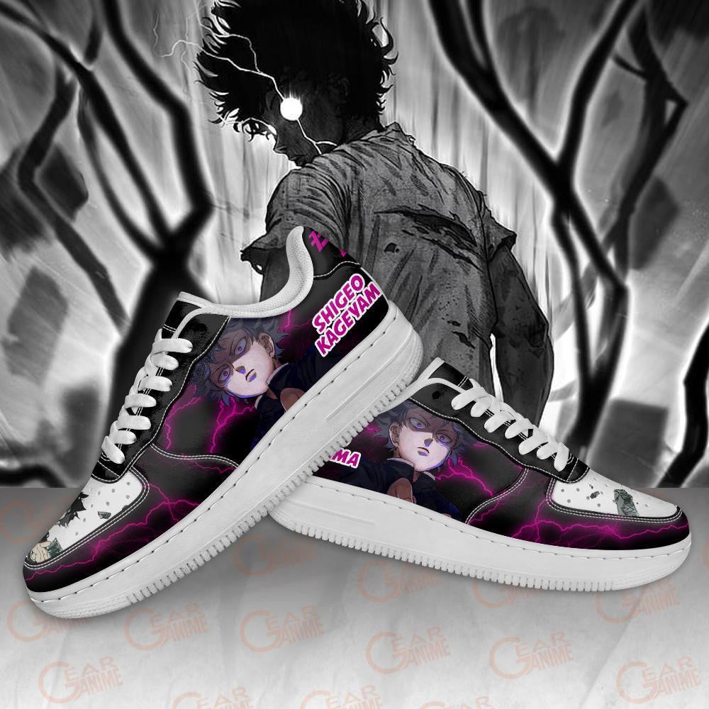 Baskets Anime Shigeo Kageyama en Cuir Chaussures Basses Unisexes Anime Manga