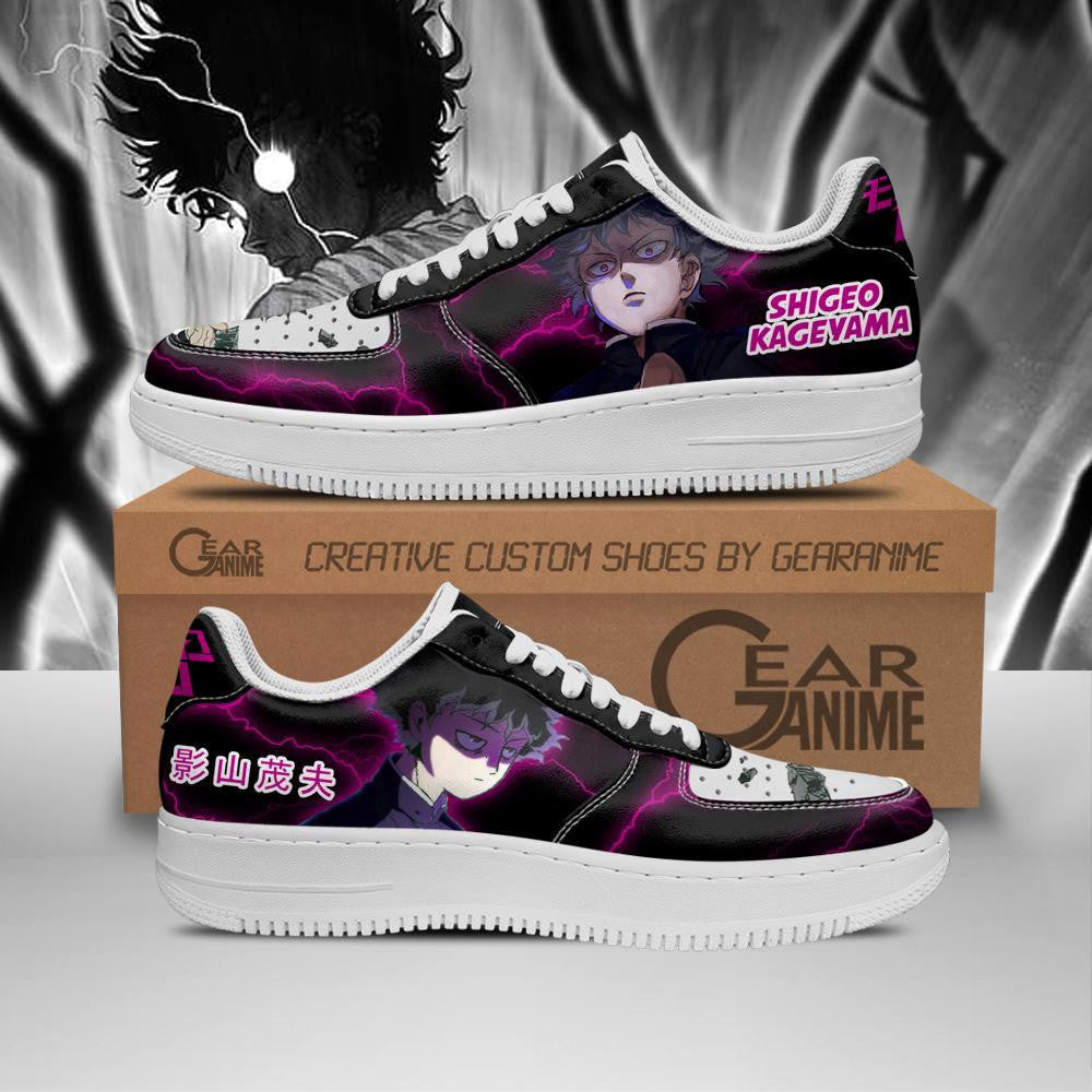 Baskets Anime Shigeo Kageyama en Cuir Chaussures Basses Unisexes Anime Manga