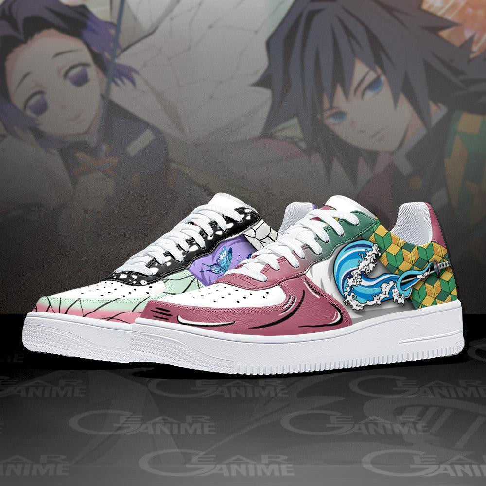 Baskets Anime Giyuu and Shinobu en Cuir Chaussures Basses Unisexes Anime Manga