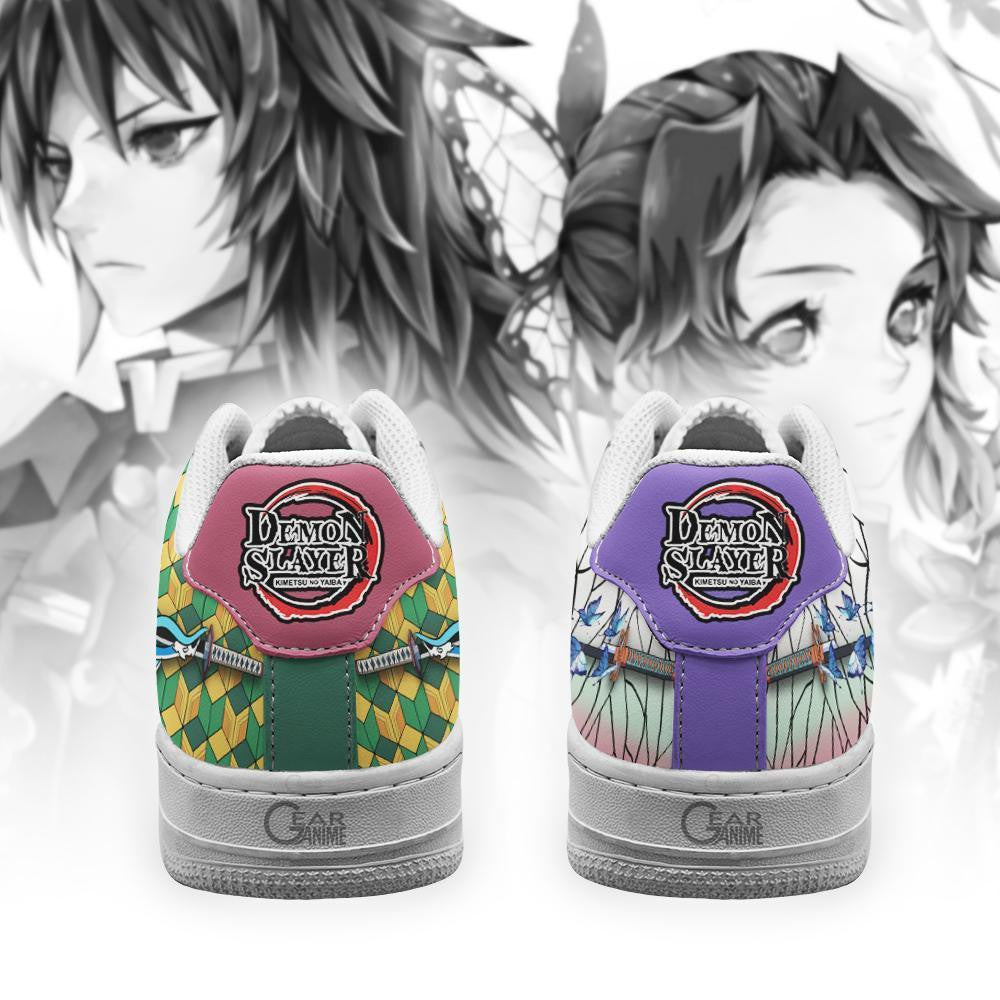 Baskets Anime Giyuu and Shinobu en Cuir Chaussures Basses Unisexes Anime Manga