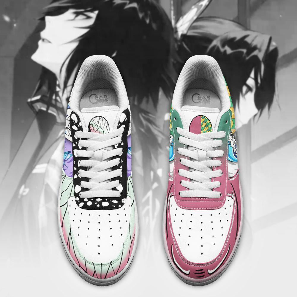 Baskets Anime Giyuu and Shinobu en Cuir Chaussures Basses Unisexes Anime Manga