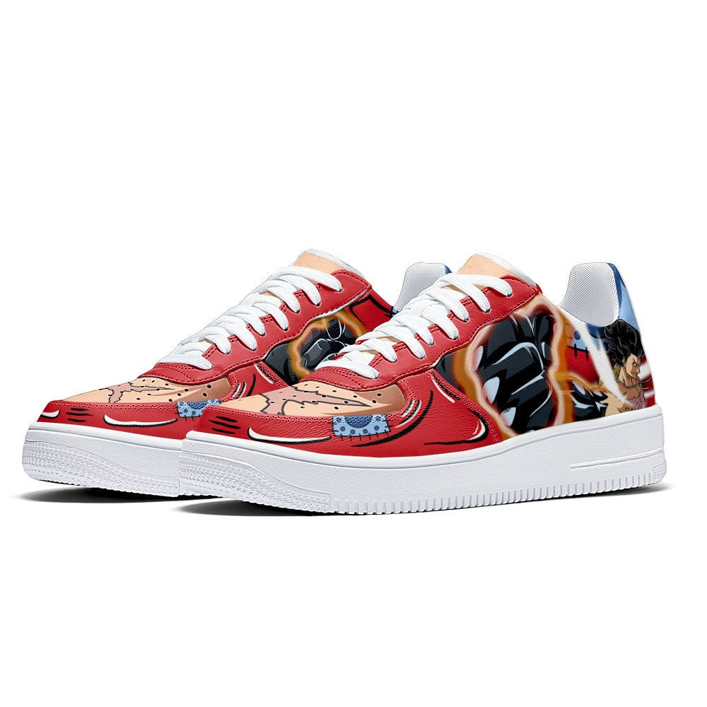Baskets Anime Luffy Armament Haki en Cuir Chaussures Basses Unisexes One Piece