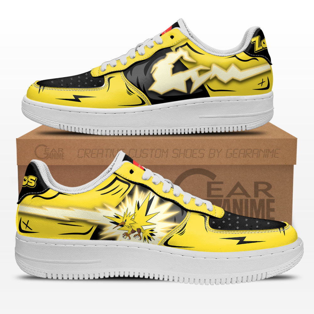 Baskets Anime Zapdos en Cuir Chaussures Basses Unisexes Anime Manga