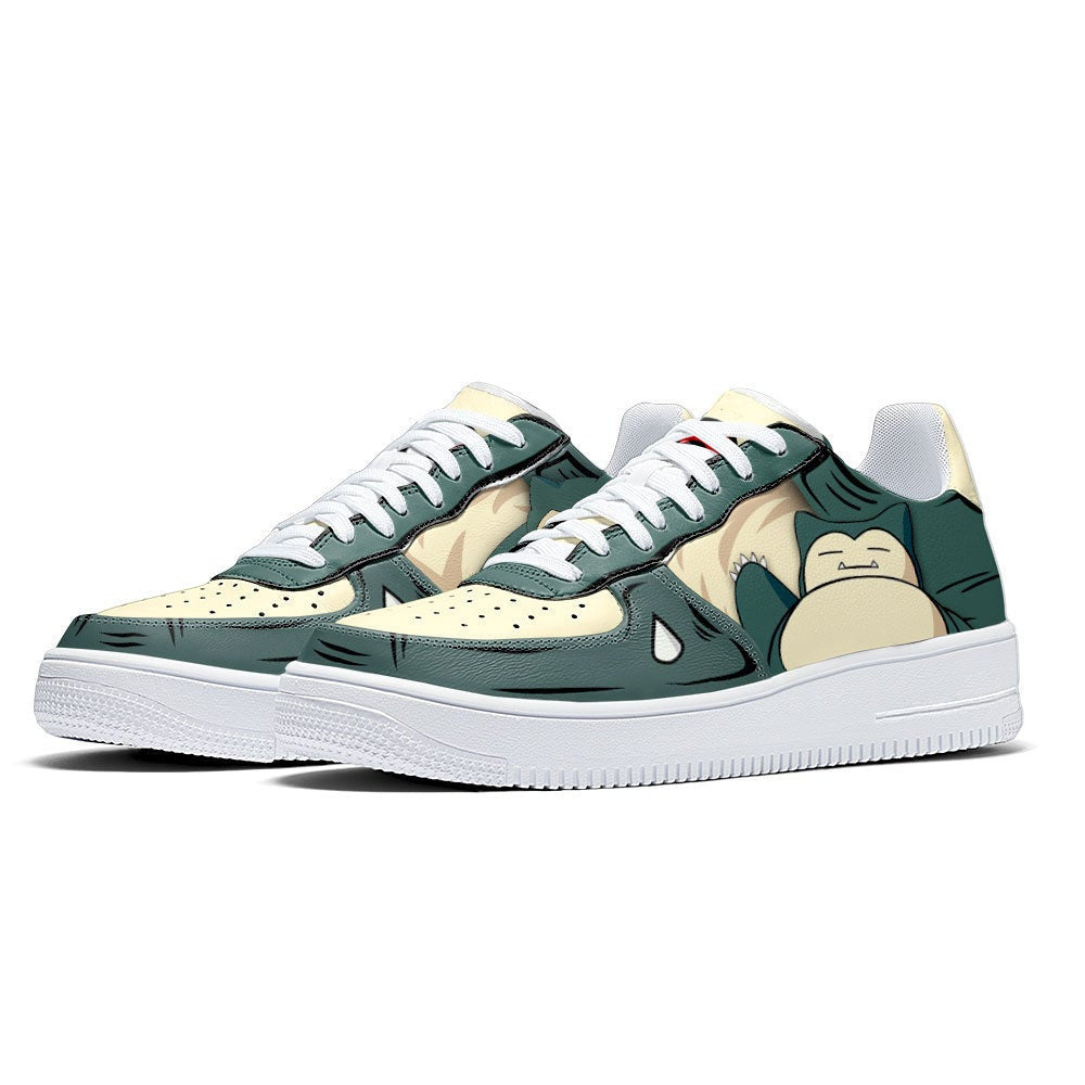 Baskets Anime Sleeping Snorlax en Cuir Chaussures Basses Unisexes Anime Manga